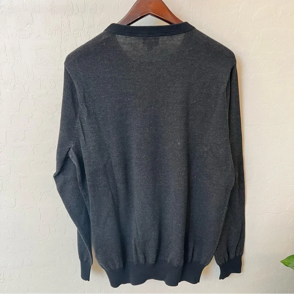 J. Crew Mens Brown pullover Sweater Slim fit Crew Neck 100% Cotton, size L